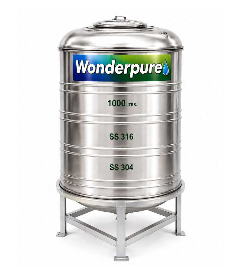 Wonderpure 1000 litre non-insulated stainless steel water tank