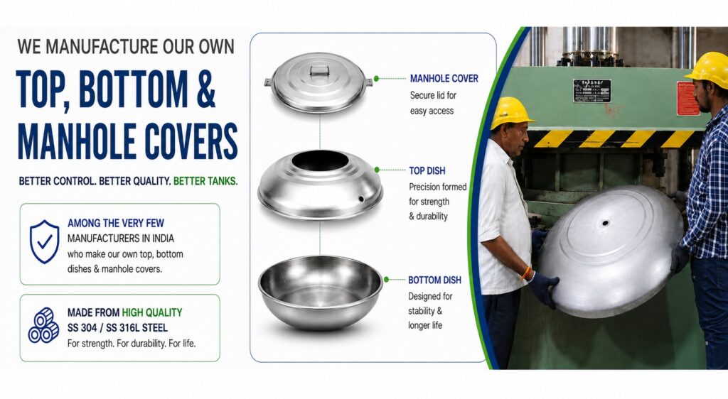 Top and Bottom Dishes Wonderpure Top & Bottom Dishes / Covers for SS Tanks