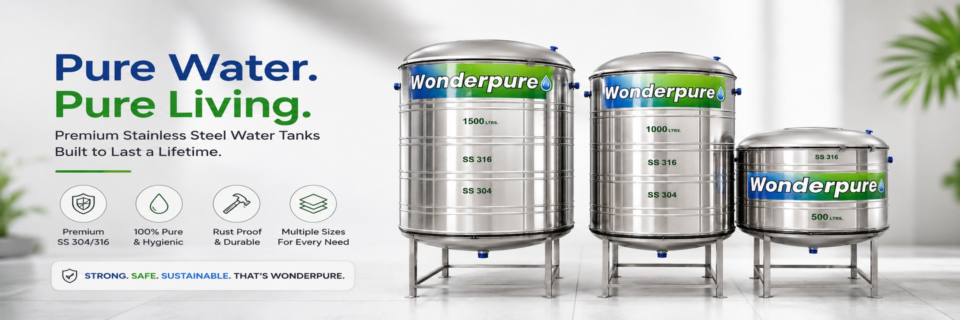 Home Wonderpure Steel Tanks 304 / 316L Food Grade