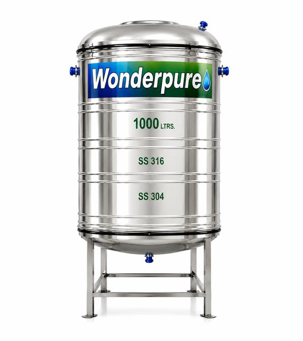 1000 Litre Insulated Stainless Steel Water Tank 1000 Litre Insulated Stainless Steel Water Tank by Wonderpure - Available in 5-Layer and 7-Layer Configurations