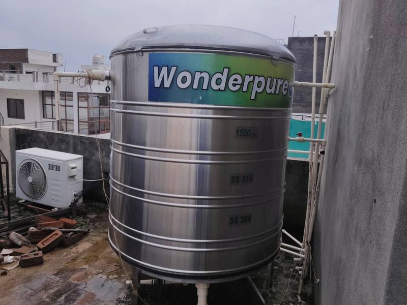 Projects 1500 Ltr Wonderpure Insulated Stainless Steel Water Tank Installed at Customer Site