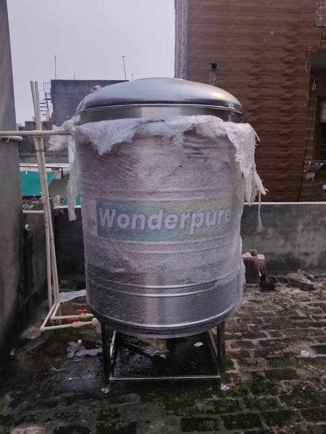 Projects 1500 Ltr Wonderpure Stainless Steel Water Tank Freshly Installed, Ready to Unwrap