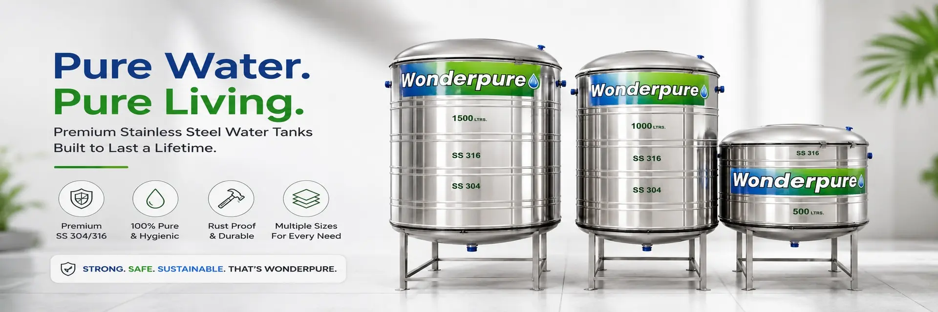 Wonderpure Steel Tanks 304 / 316L Food Grade